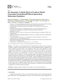 An Atomistic Carbide-Derived Carbon Model Generated Using Reaxff-Based Quenched Molecular Dynamics