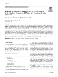 Analysing the Potential of Plant Clinics to Boost Crop Protection in Rwanda Through Adoption of IPM: the Case of Maize and Maize Stem Borers