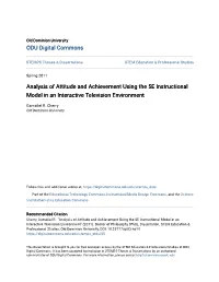 Analysis of Attitude and Achievement Using the 5E Instructional Model in an Interactive Television Environment