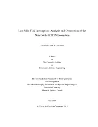 Last-Mile TLS Interception: Analysis and Observation of the Non-Public HTTPS Ecosystem