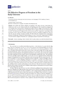 On Effective Degrees of Freedom in the Early Universe