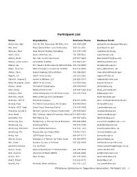 Participant List