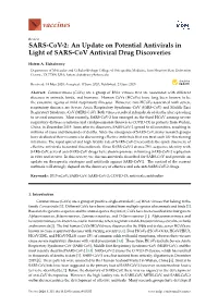 SARS-Cov-2: an Update on Potential Antivirals in Light of SARS-Cov Antiviral Drug Discoveries