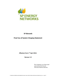SP Manweb Final Use of System Charging Statement