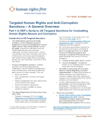 Targeted Sanctions Overview Primer