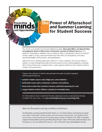The Power of Afterschool and Summer Learning for Student Success