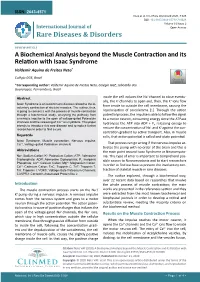 A Biochemical Analysis Beyond the Muscle Contraction and Its Relation with Isaac Syndrome Valdemir Aquino De Freitas Neto*