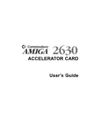 ACCELERATOR CARD User's Guide