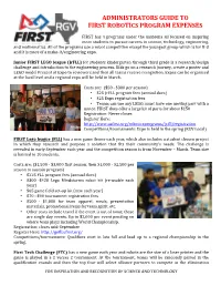 Administrators Guide to First Robotics Program Expenses