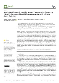 Analysis of Intact Glycosidic Aroma Precursors in Grapes by High-Performance Liquid Chromatography with a Diode Array Detector