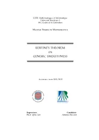 Bertini's Theorem on Generic Smoothness
