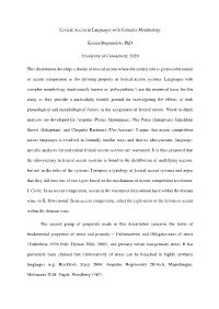 Lexical Accent in Languages with Complex Morphology Ksenia