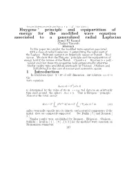 Principle and Equipartition of Energy for the Modified Wave