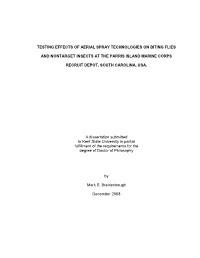 Testing Effects of Aerial Spray Technologies on Biting Flies