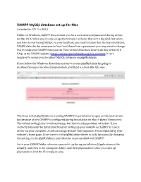 XAMPP Mysql Database Set-Up for Mac (Intended for CS212 at NAU)