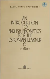 An Introduction to English Phonetics for the Estonian Learner