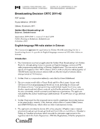 Broadcasting Decision CRTC 2011-42