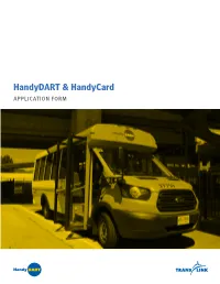 Handydart and Handycard Application Form