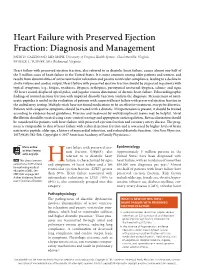 Heart Failure with Preserved Ejection Fraction: Diagnosis and Management JOHN D
