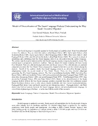 International Journal of Multicultural and Multireligious Understanding Model of Diversification of the Sasak Language Dialects