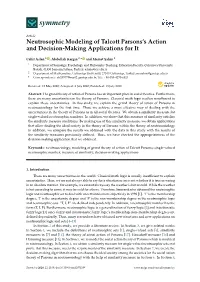 Neutrosophic Modeling of Talcott Parsons's Action and Decision-Making Applications for It