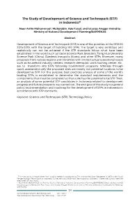 The Study of Development of Science and Technopark (STP) in Indonesia?1