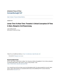 Towards a Critical Conception of Time in Marx, Benjamin and Rosenzweig