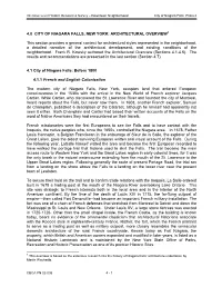 4.0 City of Niagara Falls, New York: Architectural Overview1