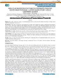 A Study Based on Sri Lankan University System