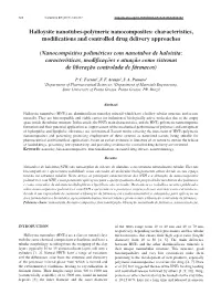 Halloysite Nanotubes-Polymeric Nanocomposites: Characteristics, Modifications and Controlled Drug Delivery Approaches