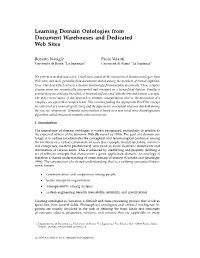 Learning Domain Ontologies from Document Warehouses and Dedicated Web Sites
