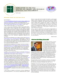Newsletter of the Ifla Section on Library And