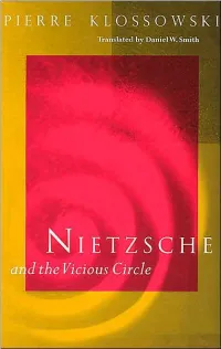 Nietzsche and the Vicious Circle