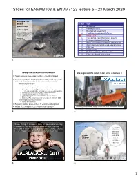 Slides for ENVM3103 & ENVM7123 Lecture 5