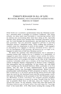 “The Doctrine of the 'Two Kingdoms' and 'Natural Law': Evaluating A