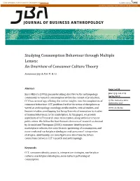 An Overview of Consumer Culture Theory