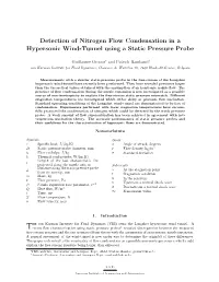Detection of Nitrogen Flow Condensation in a Hypersonic Wind-Tunnel Using a Static Pressure Probe