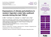 Expressions of Climate Perturbations in Western Ugandan Crater Table 3