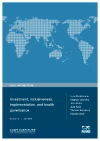 Investment, Inclusiveness, Implementation, and Health Governance