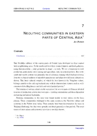 Neolithic Communities in Eastern Parts of Central
