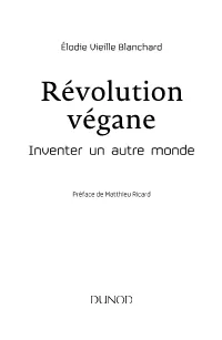 Révolution Végane Inventer Un Autre Monde