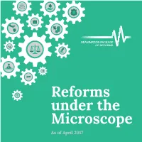 Reforms Under the Microscope As of April 2017