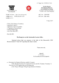 Reply from the Administration to the Letter from Hon CHU Hoi-Dick on The