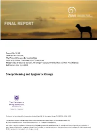 Sheep Shearing and Epigenetic Change