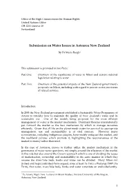 Submission on Water Issues in Aotearoa New Zealand