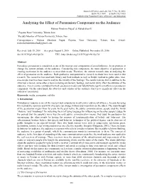 Analyzing the Effect of Persuasion Component on the Audience