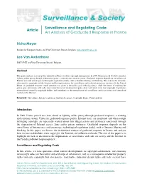 Article Surveillance and Regulating Code: an Analysis of Graduated