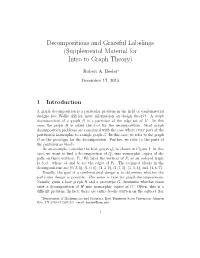 Decompositions and Graceful Labelings (Supplemental Material for Intro to Graph Theory)