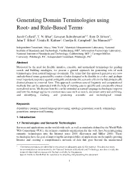 Generating Domain Terminologies Using Root- and Rule-Based Terms1