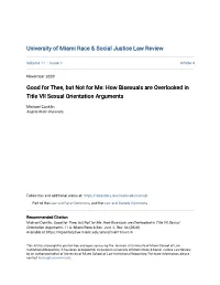 How Bisexuals Are Overlooked in Title VII Sexual Orientation Arguments